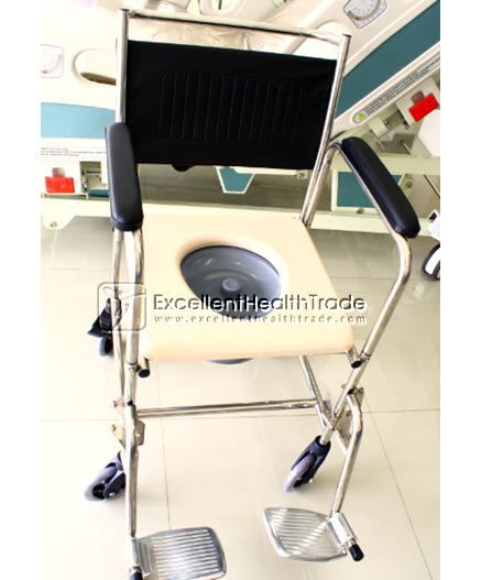 00597: รถเข็นนั่งถ่ายล้อเล็กสแตนเลส (Commode wheelchair)