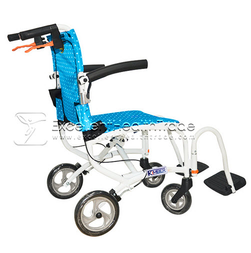 00698: รถเข็นพกพาเบาะกว้างขึ้น (Portable wider seat) - สีฟ้าลายจุด