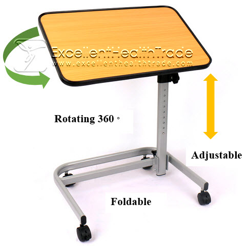 00700: โต๊ะคร่อมเตียงพับเก็บได้ หมุน top (Moving rotating overbed table)